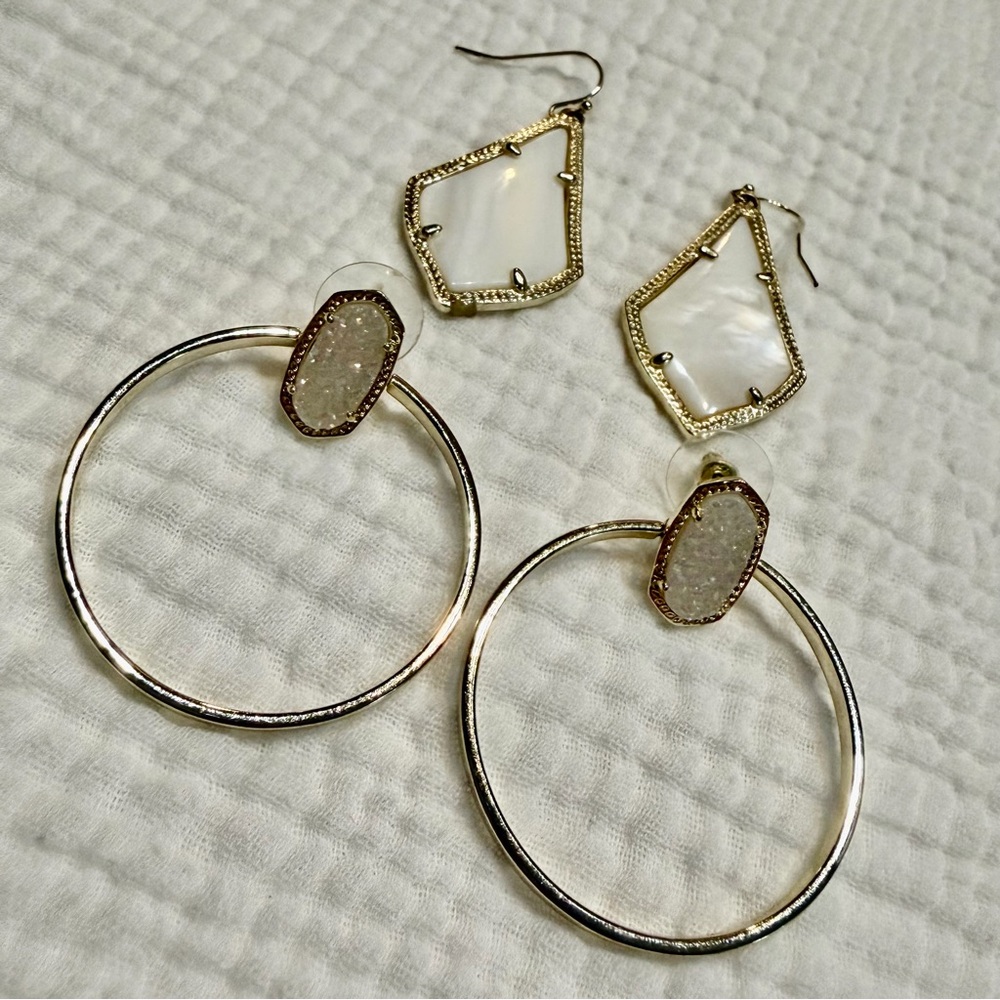 Kendra Scott Gold Alex & Hoop Earring Lot